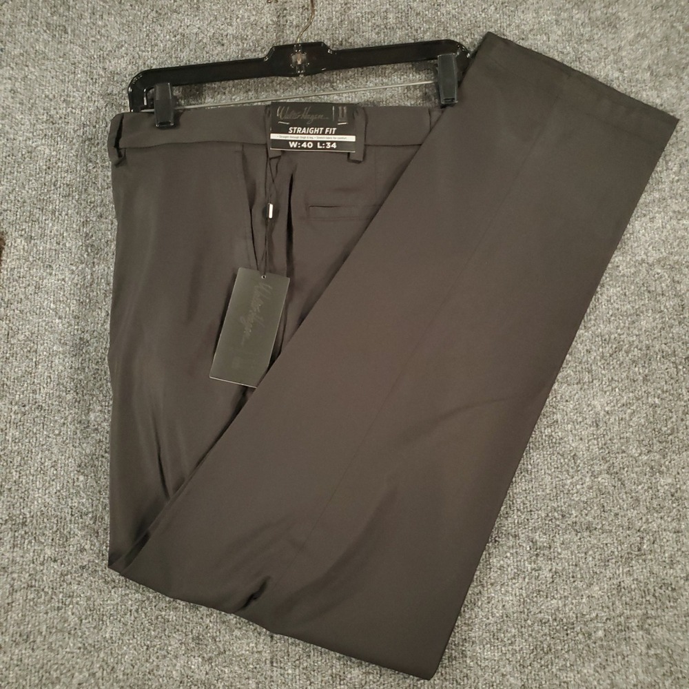 Walter Hagen Pant Mens 40 Perfect 11 Hagen Pant Black Straight Fit NEW